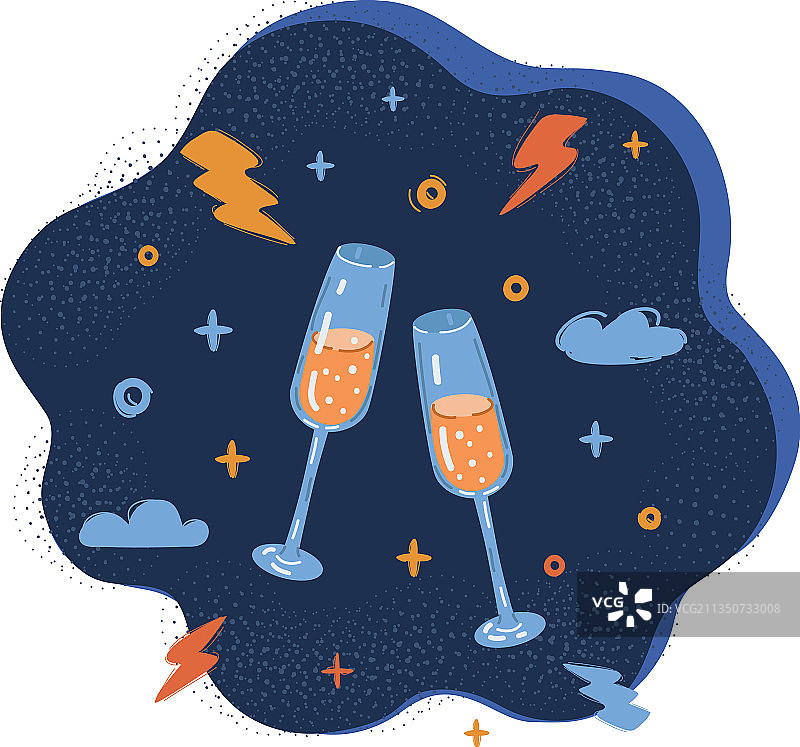 两只香槟酒杯图片素材