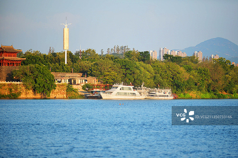 江西，赣州，东河浮桥。图片素材