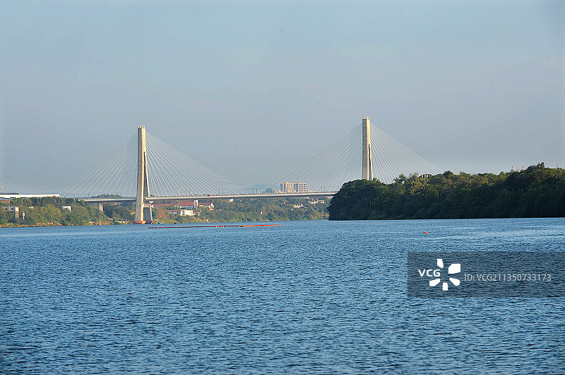 江西，赣州，东河浮桥。图片素材