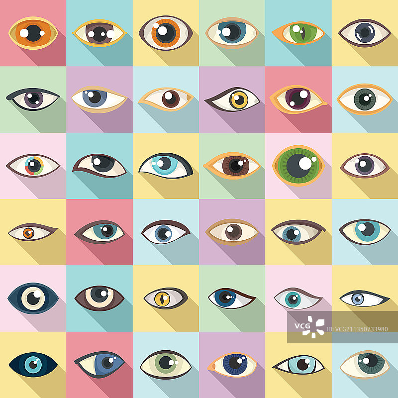 眼睛图标扁平风格合集图片素材