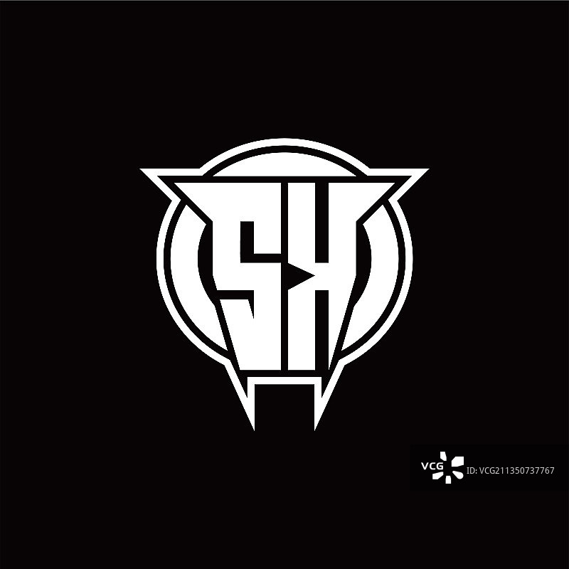 圆形SK字母组合标志设计图片素材