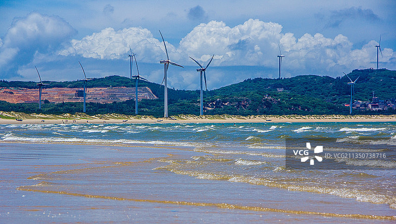 海滨风车图片素材