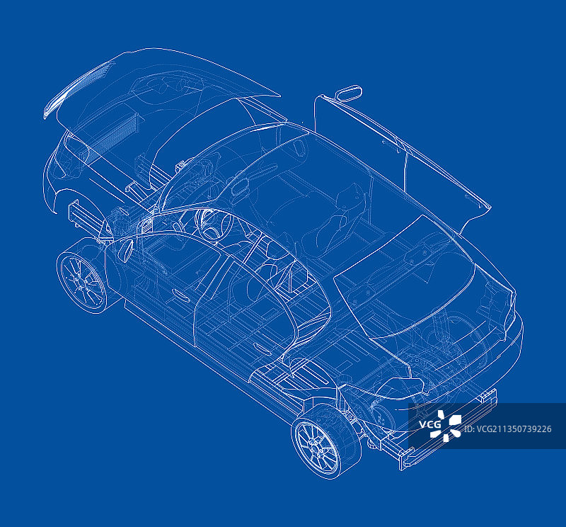 组装电动汽车图片素材