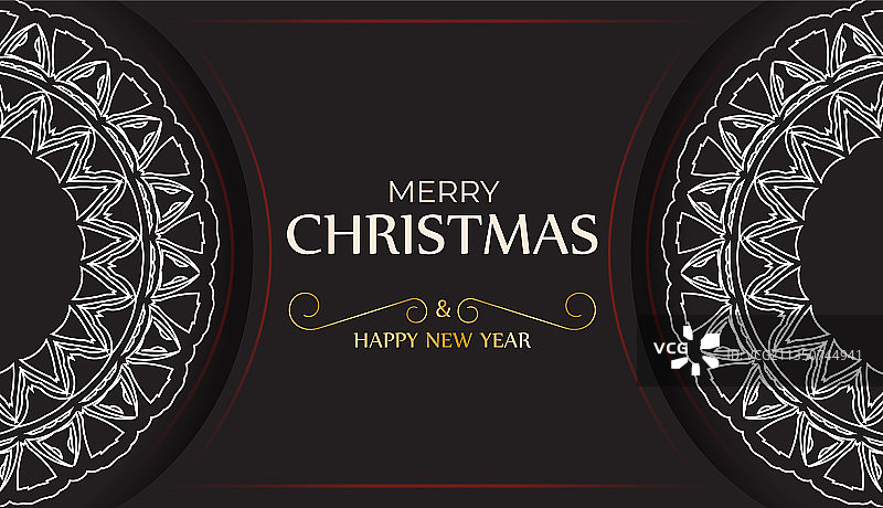 黑色圣诞新年宣传单图片素材