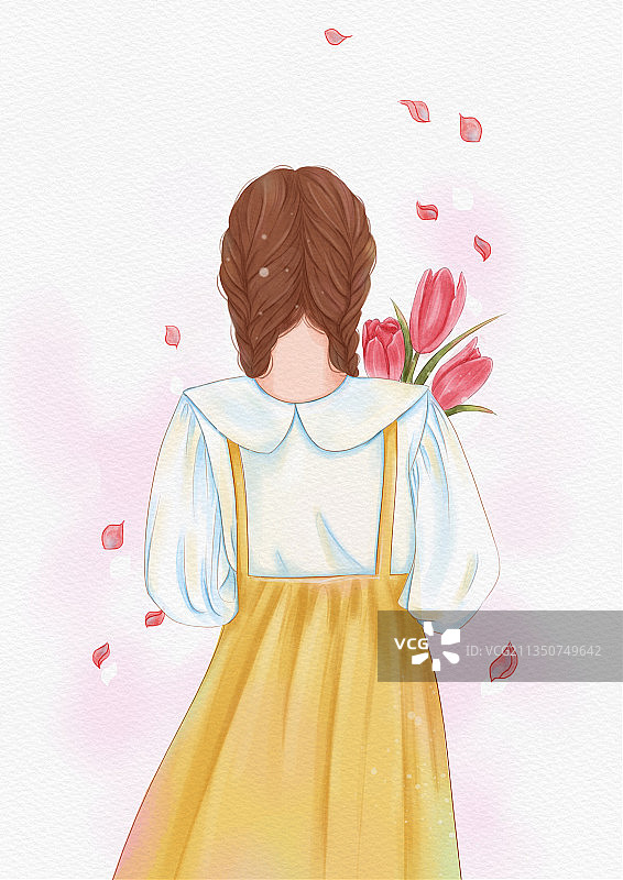 少女插画图片素材