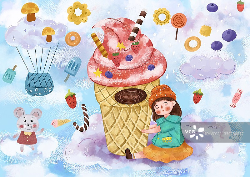 冰激凌的满足图片素材