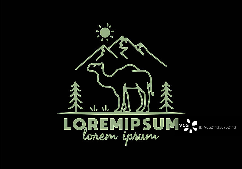 骆驼的线条艺术图片素材