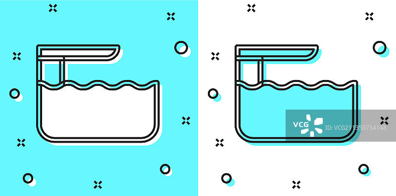 黑色线条跳水板图标图片素材