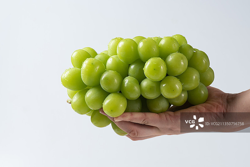 新鲜水果晴王阳光玫瑰绿葡萄图片素材