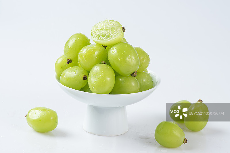 新鲜水果晴王阳光玫瑰绿葡萄图片素材