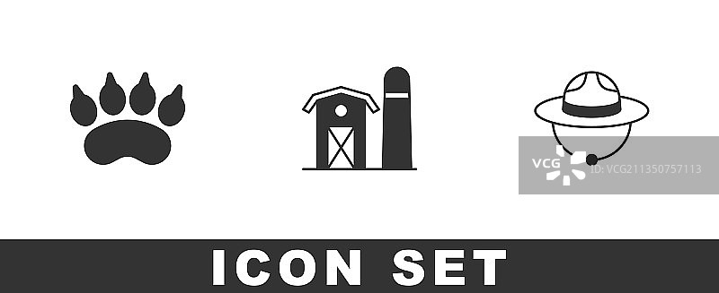 熊掌脚印农舍与加拿大元素图片素材