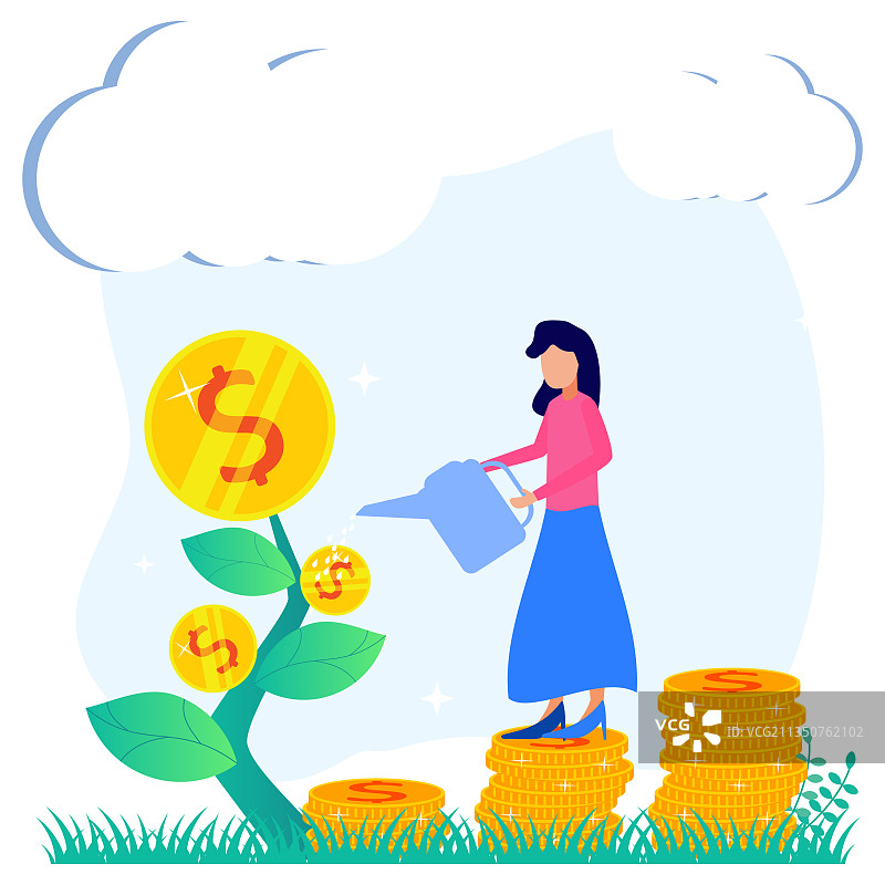 卡通人物投资图案图片素材