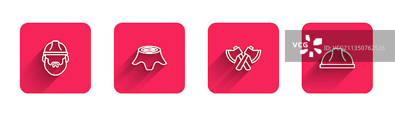 伐木工人树桩木斧图片素材