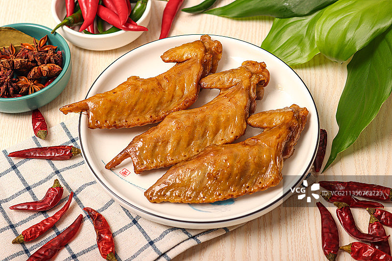 卤味鸡翅图片素材