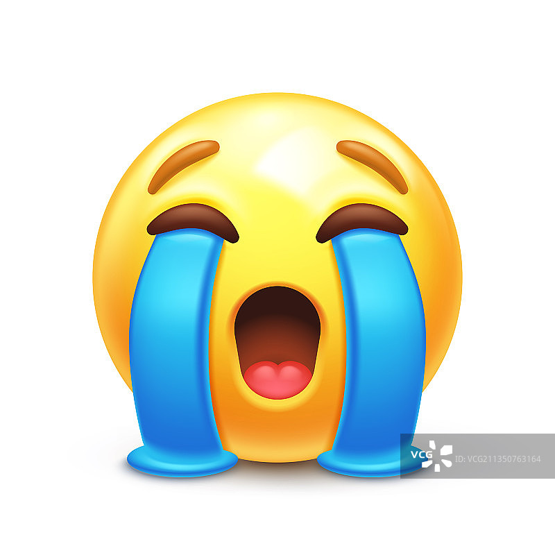 大声哭泣的表情符号图片素材