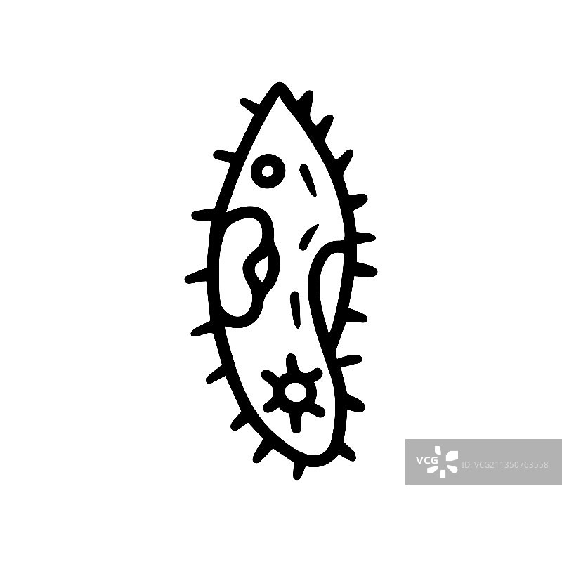 尾草履虫线性涂鸦图标设计图片素材