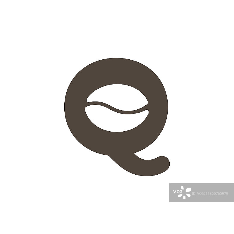 咖啡店logo字母Q负空间设计图片素材