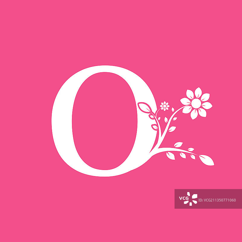 字母O花式logogram花朵图片素材