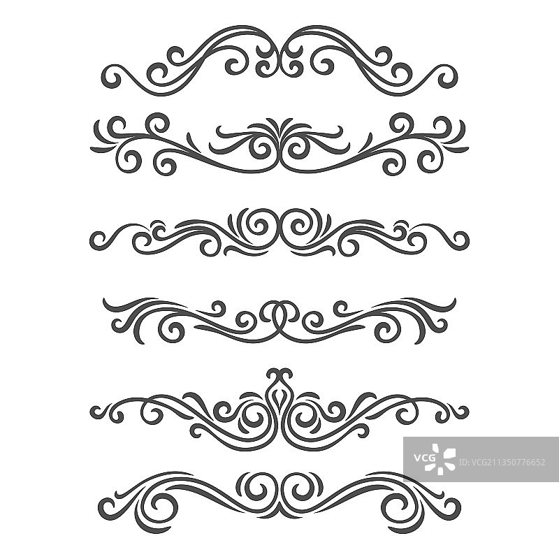 装饰华丽元素边框与分隔线图片素材