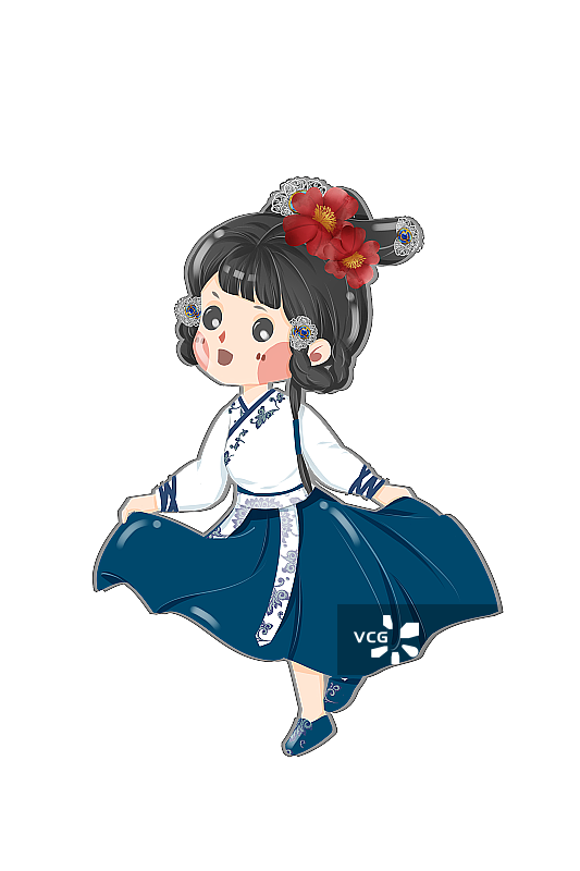 中国风可爱女性插画元素图片素材