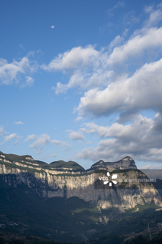 恩施大峡谷日月同辉图片素材