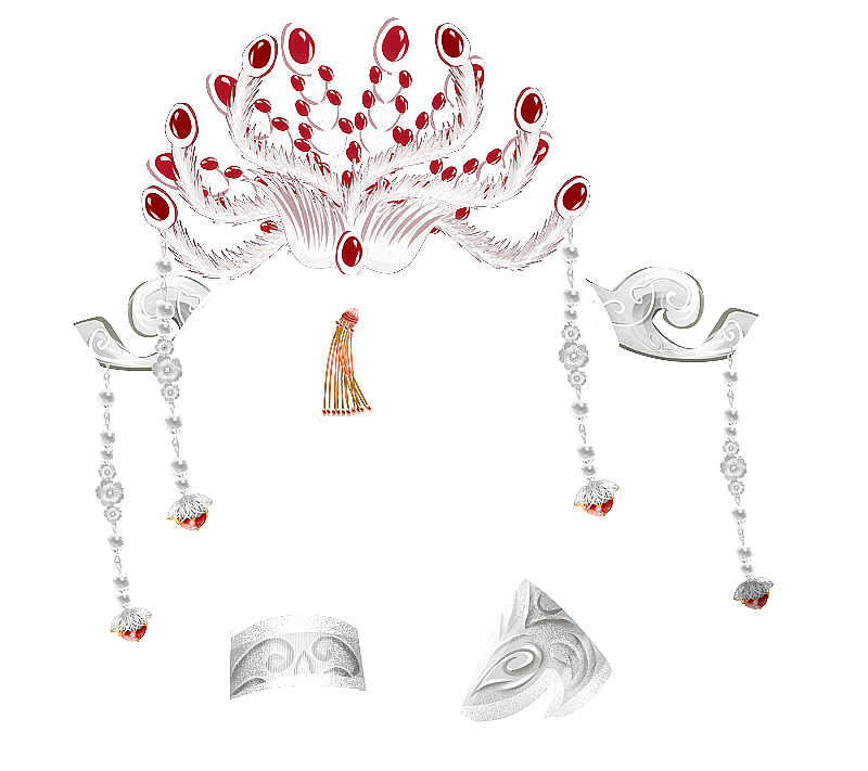 中国风头饰配饰插画元素图片素材