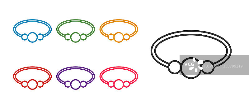 白色背景上的手镯珠宝图标图片素材