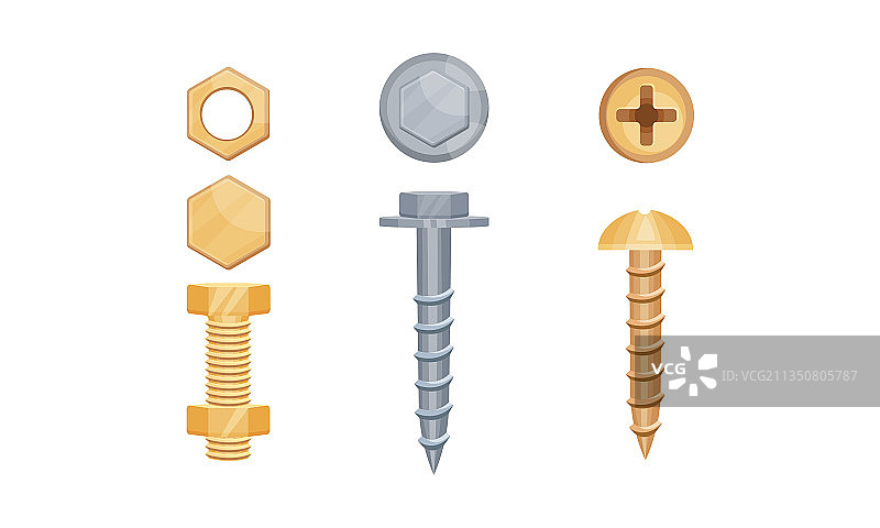 金属紧固件和钉子图片素材