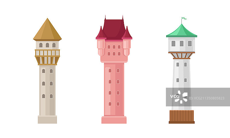 石头制成的中世纪城堡高塔或角楼图片素材