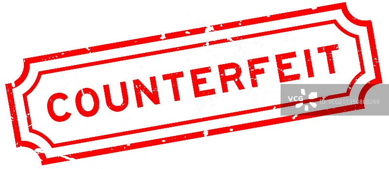 红色Grunge风格伪造词语橡胶印章图片素材