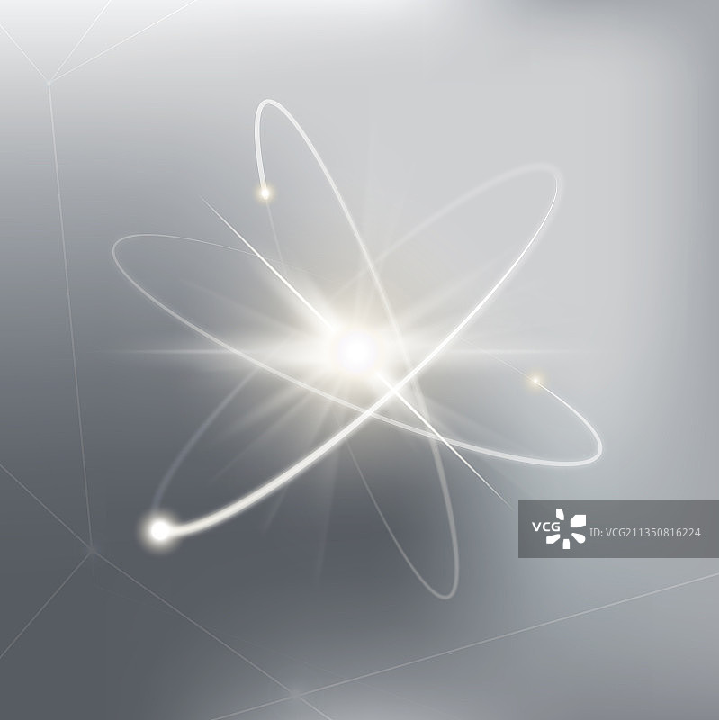 原子科学生物技术白色霓虹灯图形图片素材