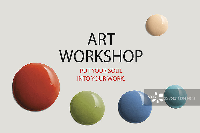 彩色油漆抽象艺术工作室广告模板图片素材