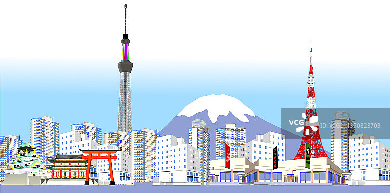 东京铁塔黄昏或夜景图片素材