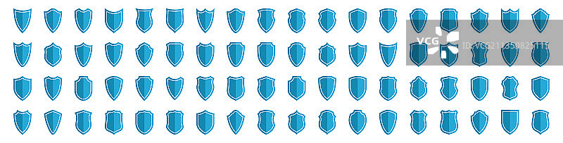 防护盾牌标志3合集图片素材