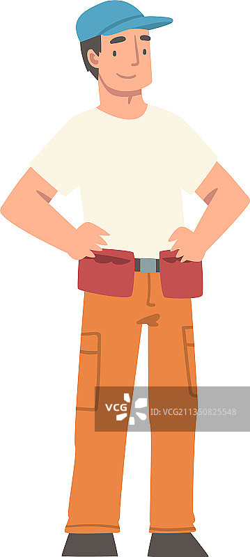 戴帽子的熟练修理工图片素材