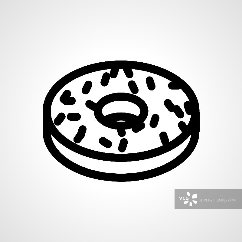 甜甜圈线性轮廓图标图片素材
