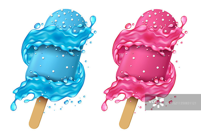 逼真细腻的3D水果冰沙冰淇淋图片素材