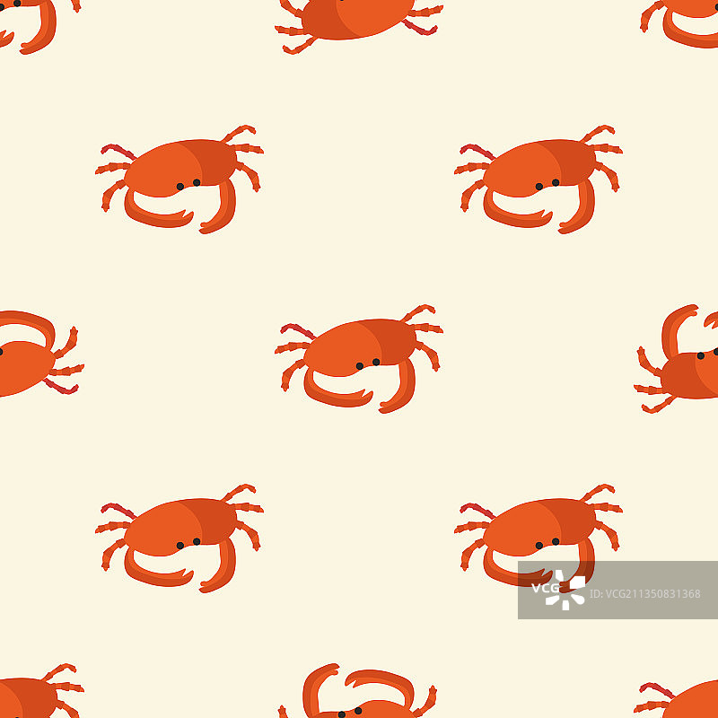 米色背景上的螃蟹图案图片素材