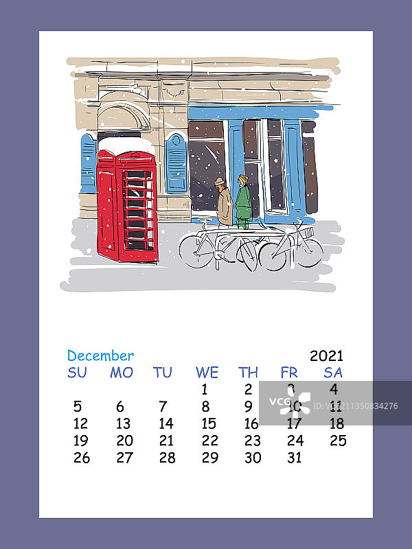 2021年12月日历排版图片素材