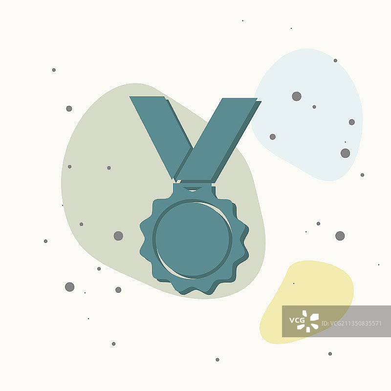 彩色背景上的图标奖章图片素材