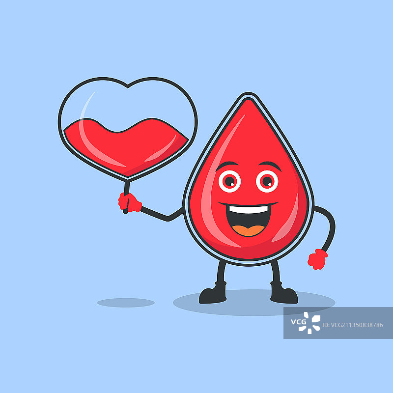 可爱的血液角色手持爱心的图案图片素材