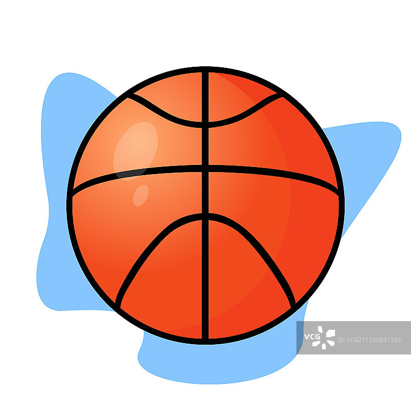 扁平风格篮球设计，适用于体育运动图片素材
