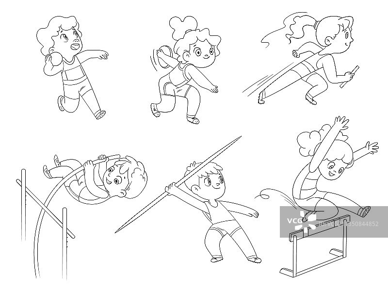 田径运动：铅球和铁饼图片素材