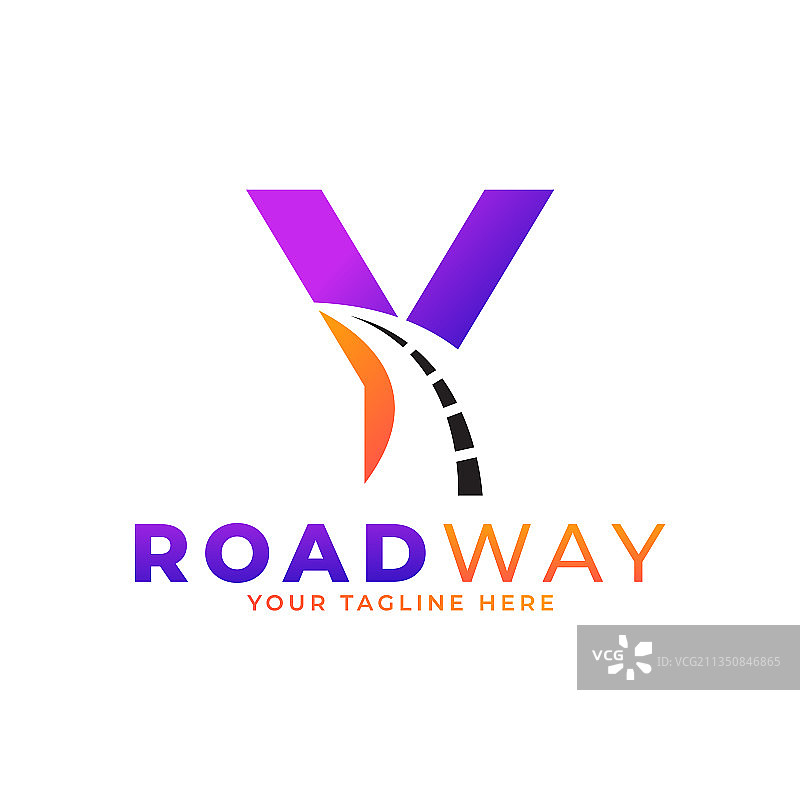 道路Y字母logo设计图标图片素材