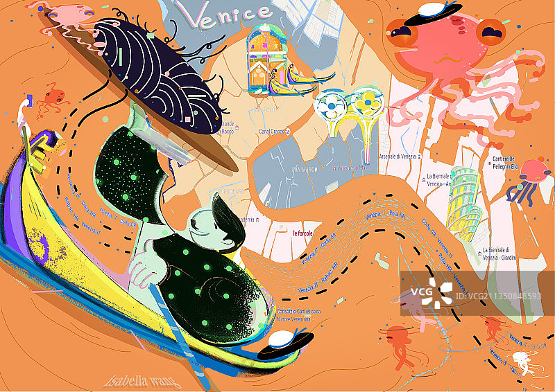 橙色威尼斯图片素材