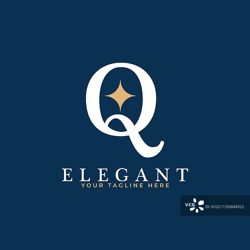 Q字母星形Logo设计图片素材