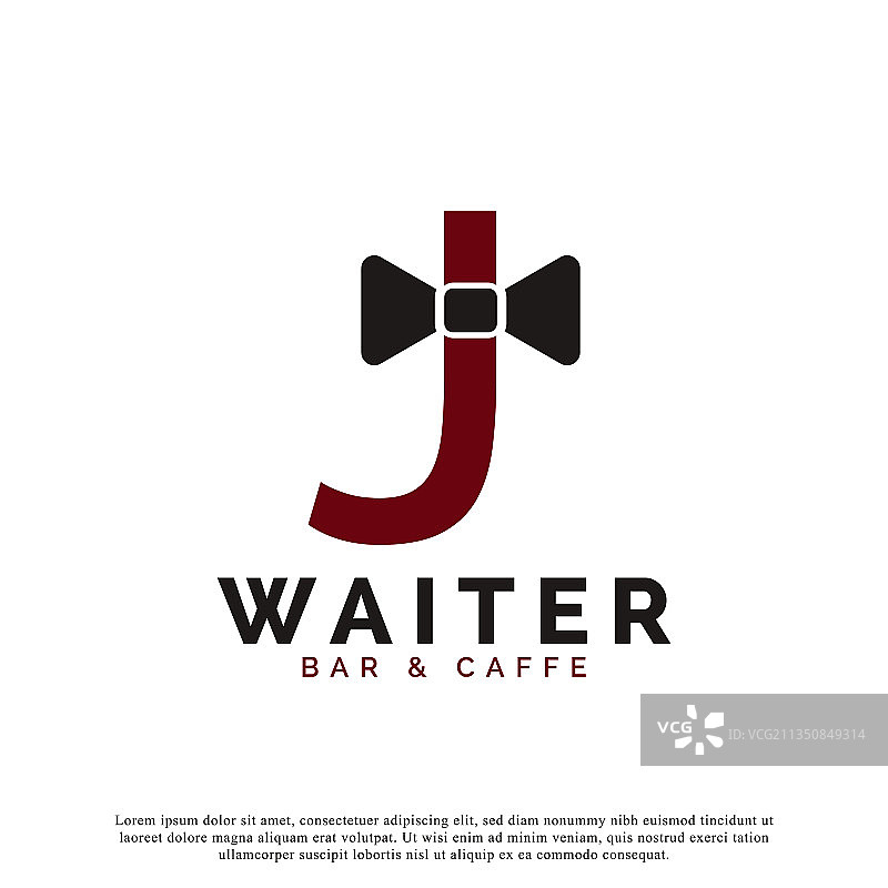 首字母J服务员领结酒店餐厅图片素材