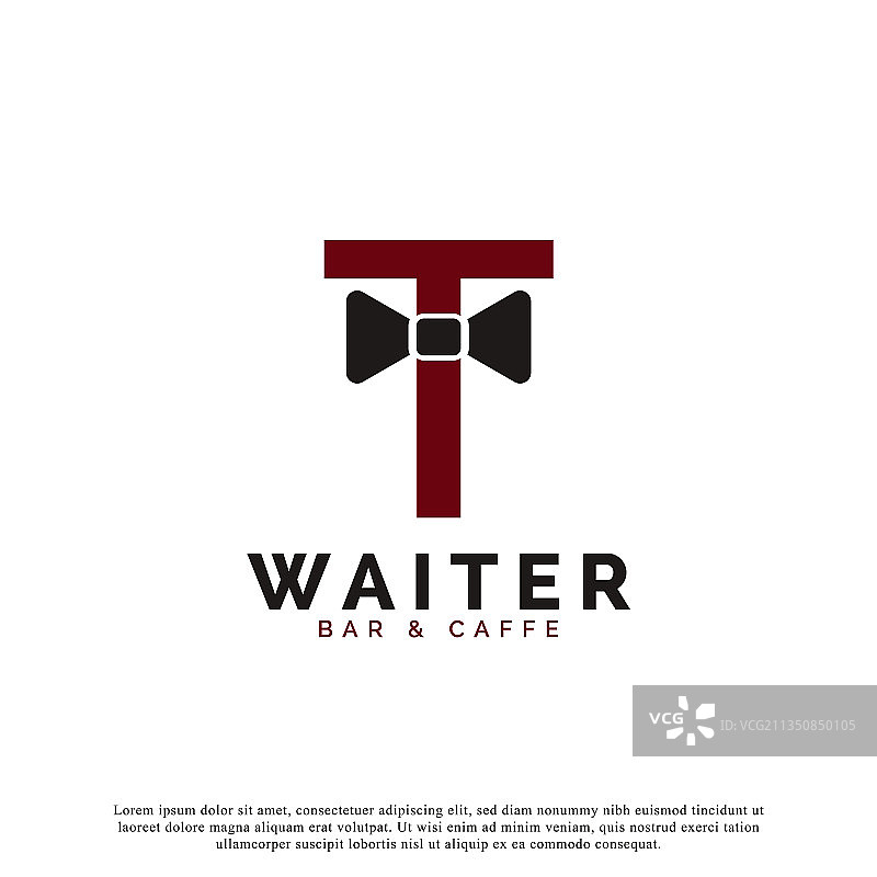 首字母T服务员领结酒店餐厅图片素材