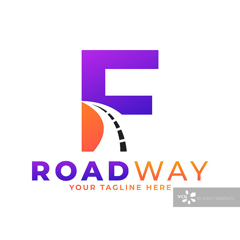 字母F道路logo设计图片素材