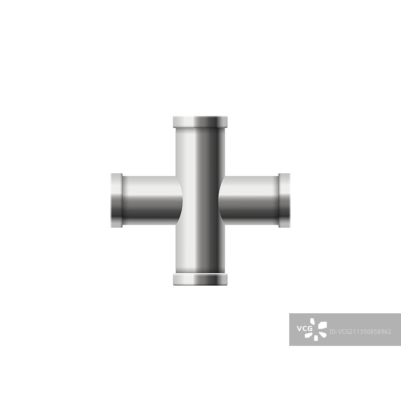 逼真的四通管连接器图片素材